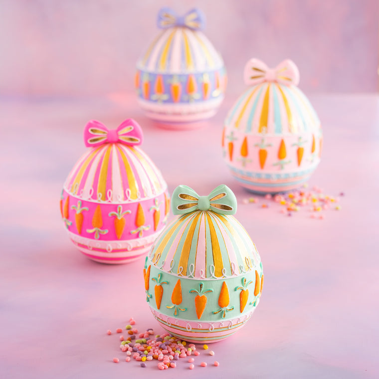 Springtime Sparkle Striped Egg Tabletop