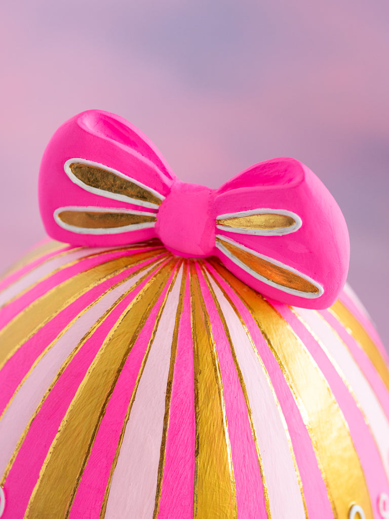 Springtime Sparkle Striped Egg Tabletop