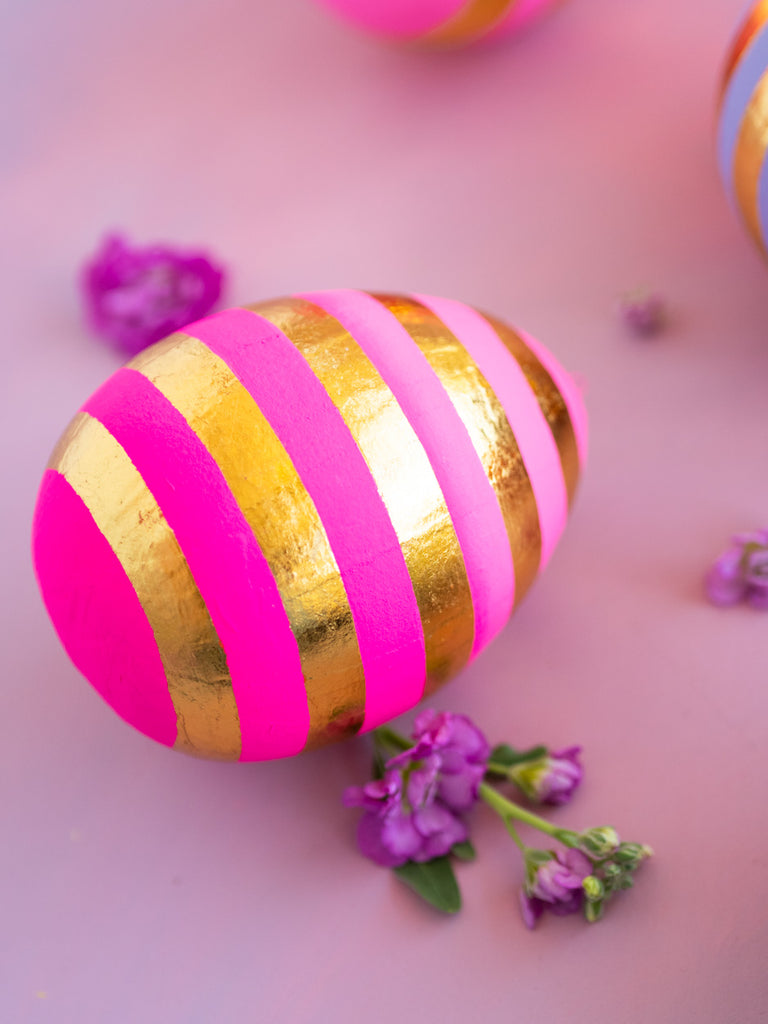 Petite Pastel Stripped Egg Ornament, Large
