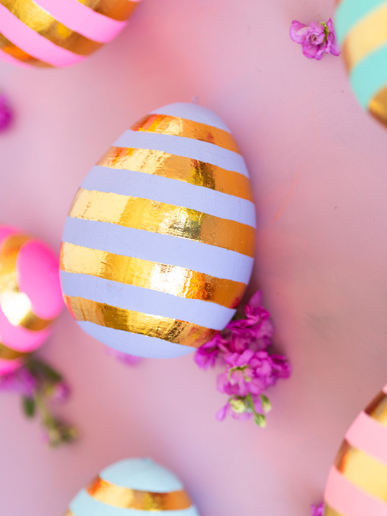 Petite Pastel Stripped Egg Ornament, Large