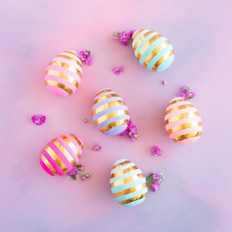 Petite Pastel Stripped Egg Ornament, Large