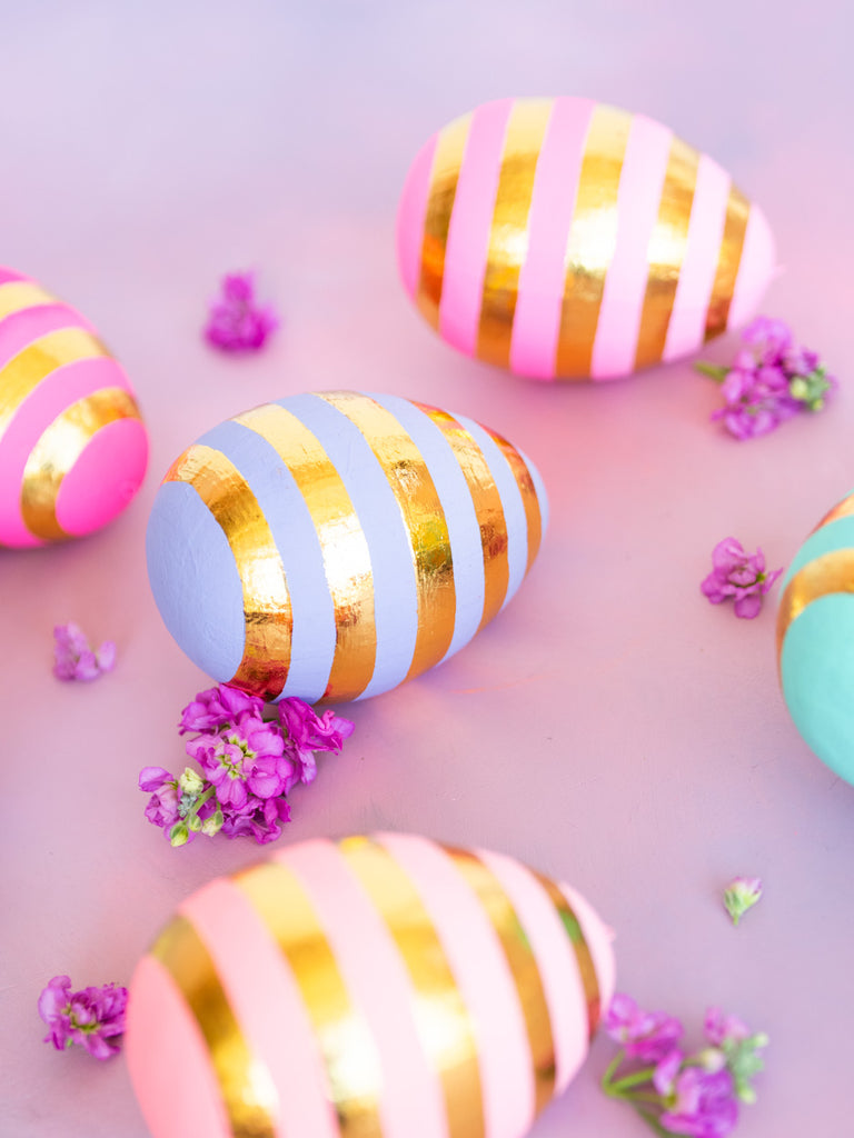 Petite Pastel Stripped Egg Ornament, Large