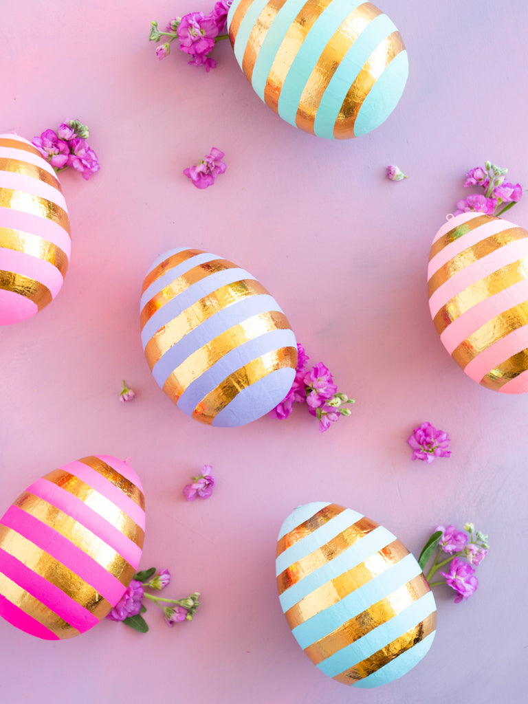 Petite Pastel Stripped Egg Ornament, Large