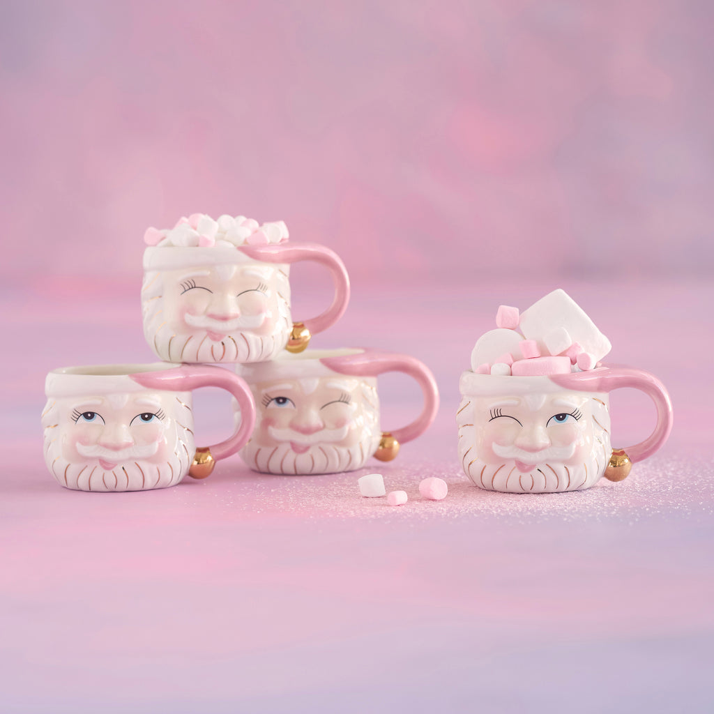 Papa Noel in Pink Mug Set