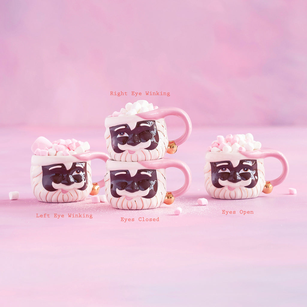 Papa Noel in Pink Mug, Black