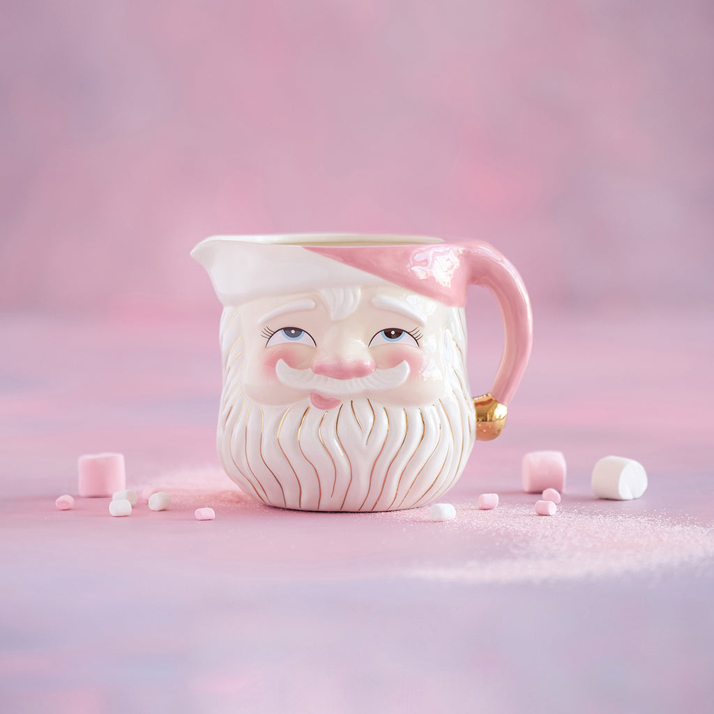 Papa Noel in Pink Pitcher, White
