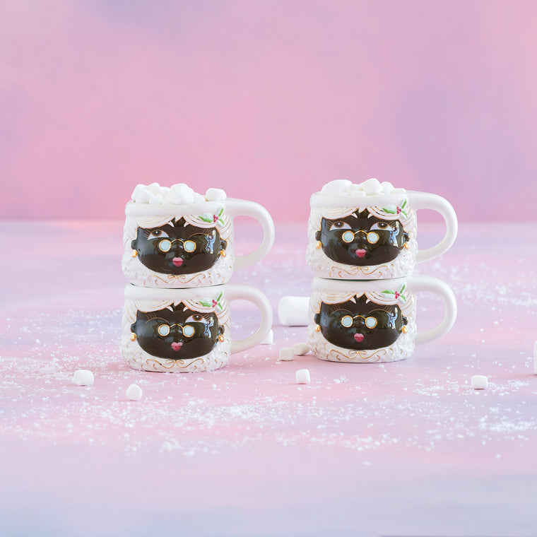 Mrs Papa Noel Mug, Black