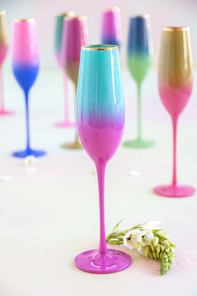 Ombre Fluted Flute Set