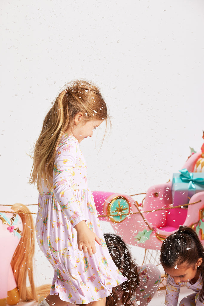 Parisian Sleigh Long Sleeve Twirl Dress