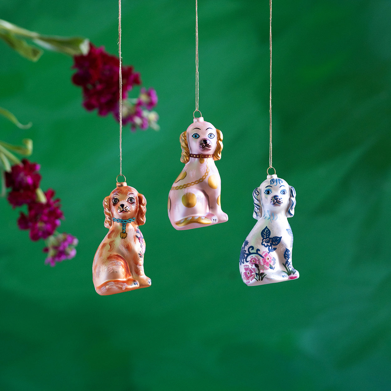 Nathalie Lété Floral Dog Ornament - Glitterville Studios