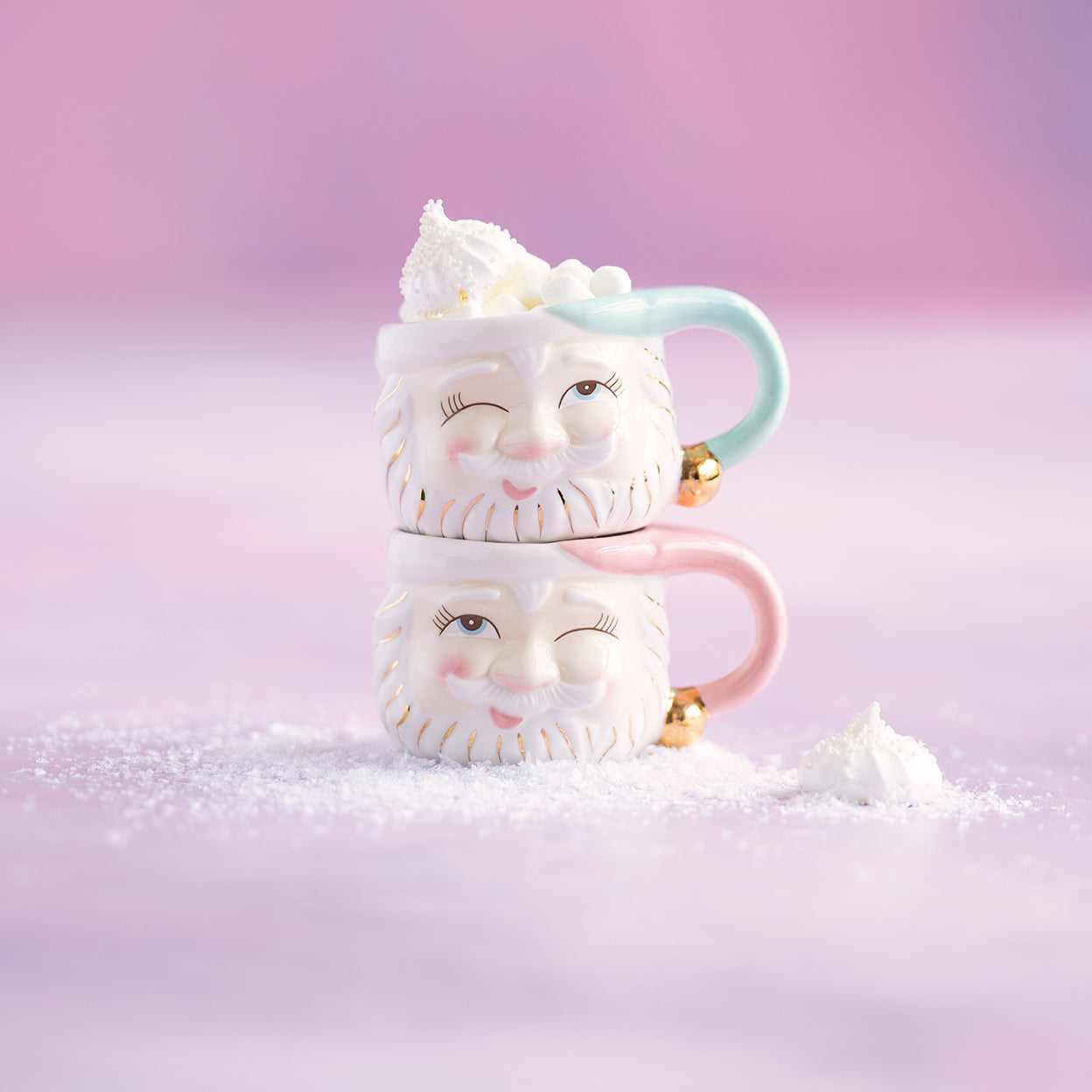 Glitter Mug Water Cup with Lid Cartoon Plastic Santa Claus Wide Mouth Large  Capacity Cute Tumbler