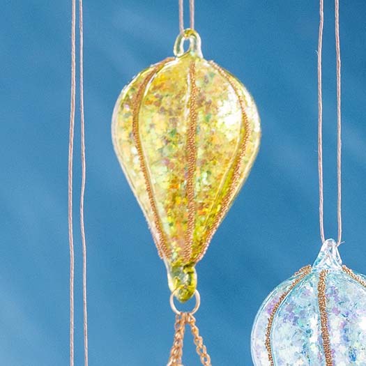 Small Rainbow Hot Air Balloon Ornament