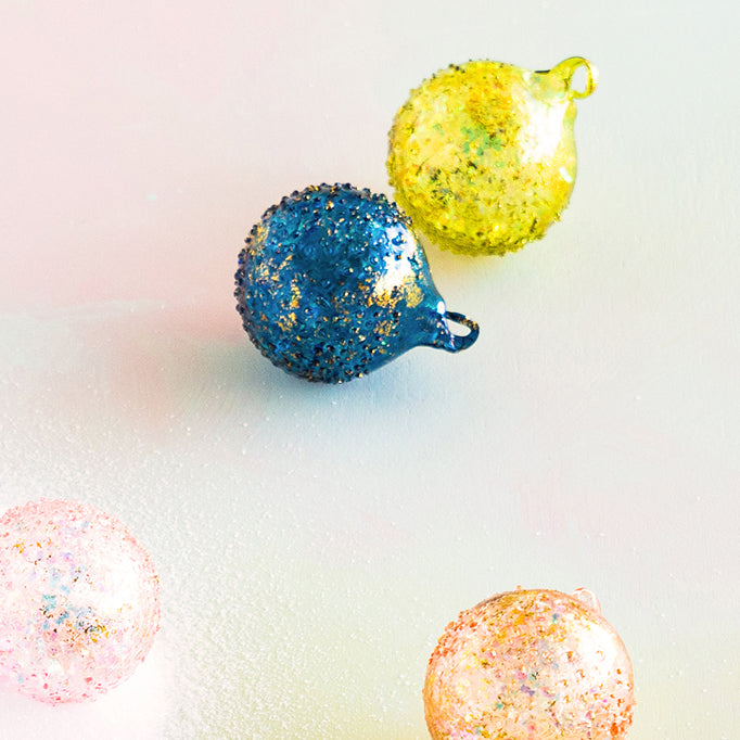 Small Rainbow Sparkle Ball Ornament, Boxed Set of 12