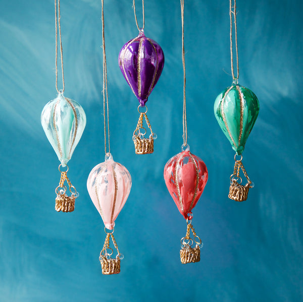 Marbled Hot Air Balloon Ornament Glitterville Studios