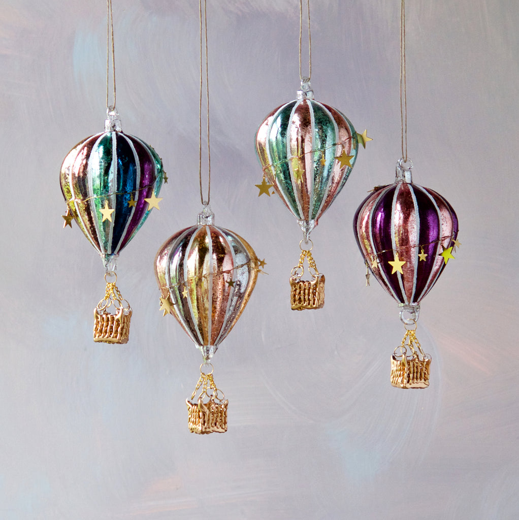 Star Hot Air Balloon Ornament (4 Assortment)