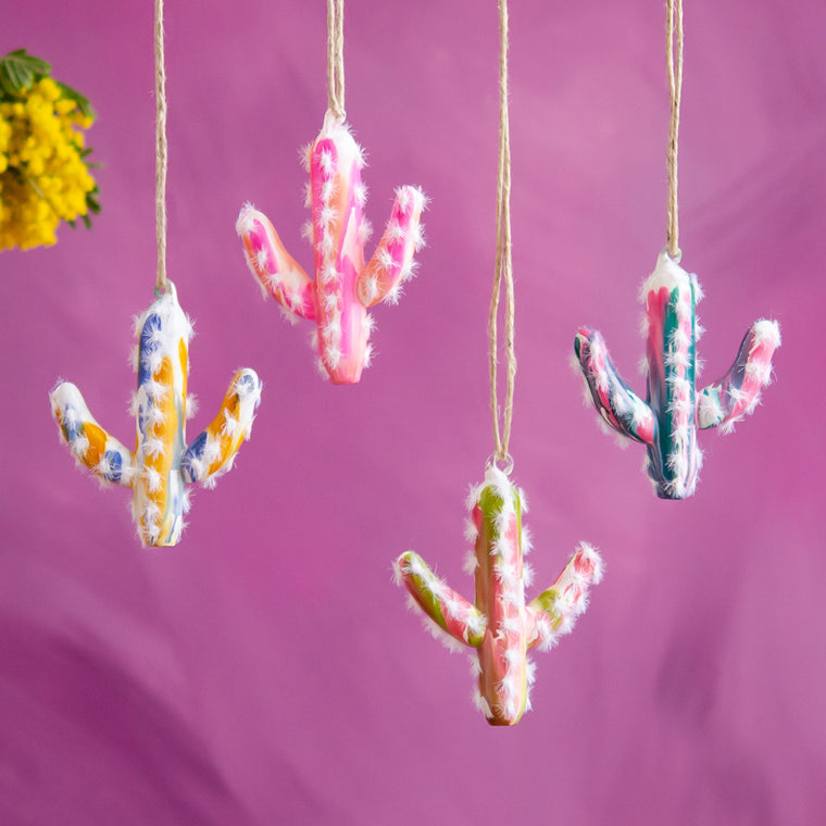 Marble Cactus Ornament