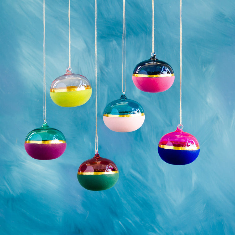 Flocked Orb Ornament