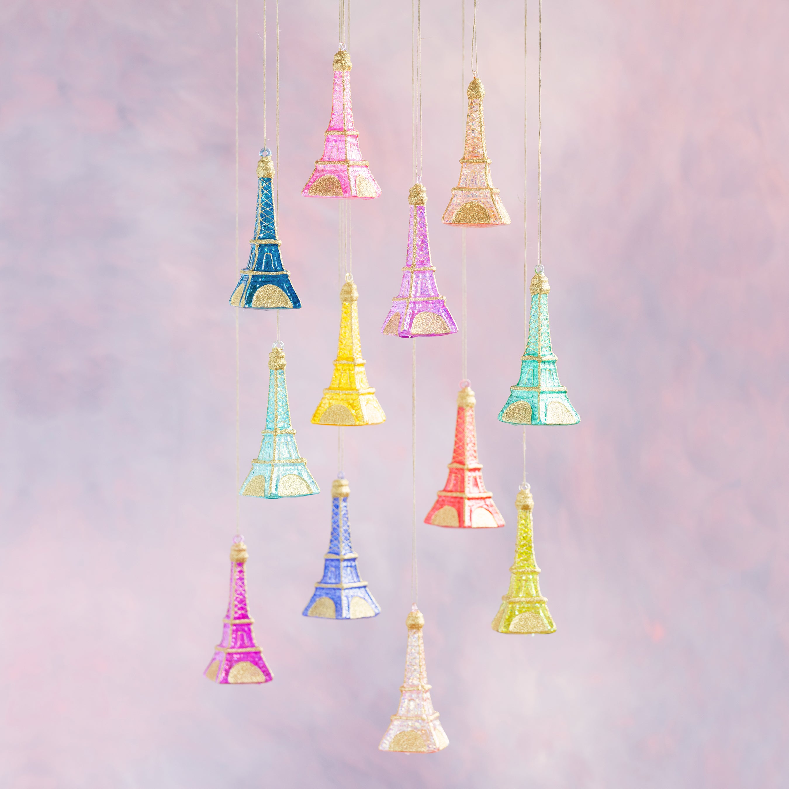 Rainbow Eiffel Tower Ornament - Glitterville Studios