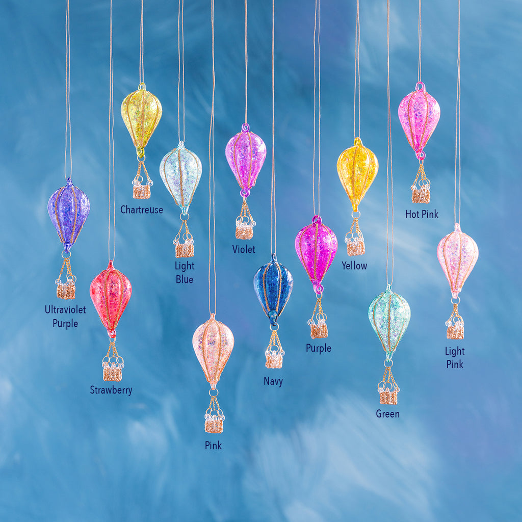 Small Rainbow Hot Air Balloon Ornament