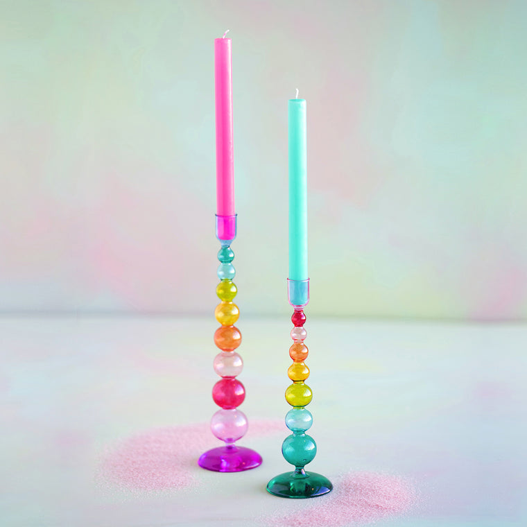 Rainbow Finial Candle Holder, Set of 2