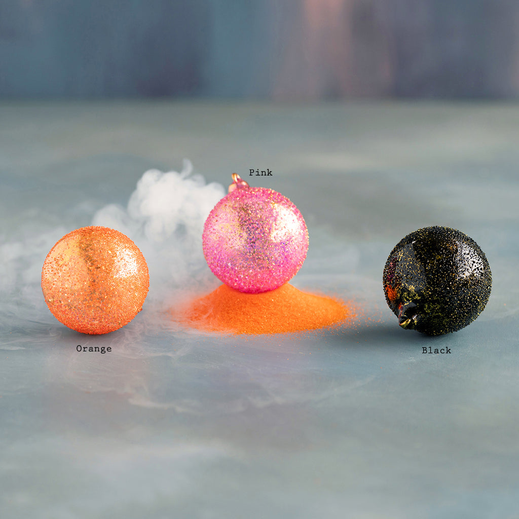 Spooky Sparkle Ball Ornament, 4"