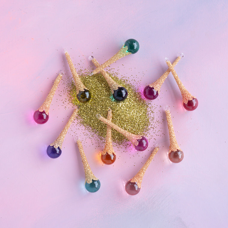 Rainbow Glittered Drop Ornament