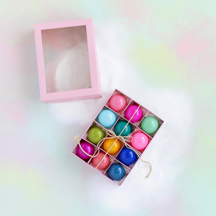 Sugar Plum Ball Ornament, 3", Boxed Set
