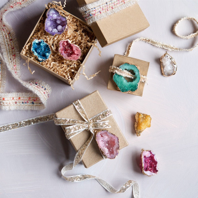 Small Geode Ornament w/ Gift Box