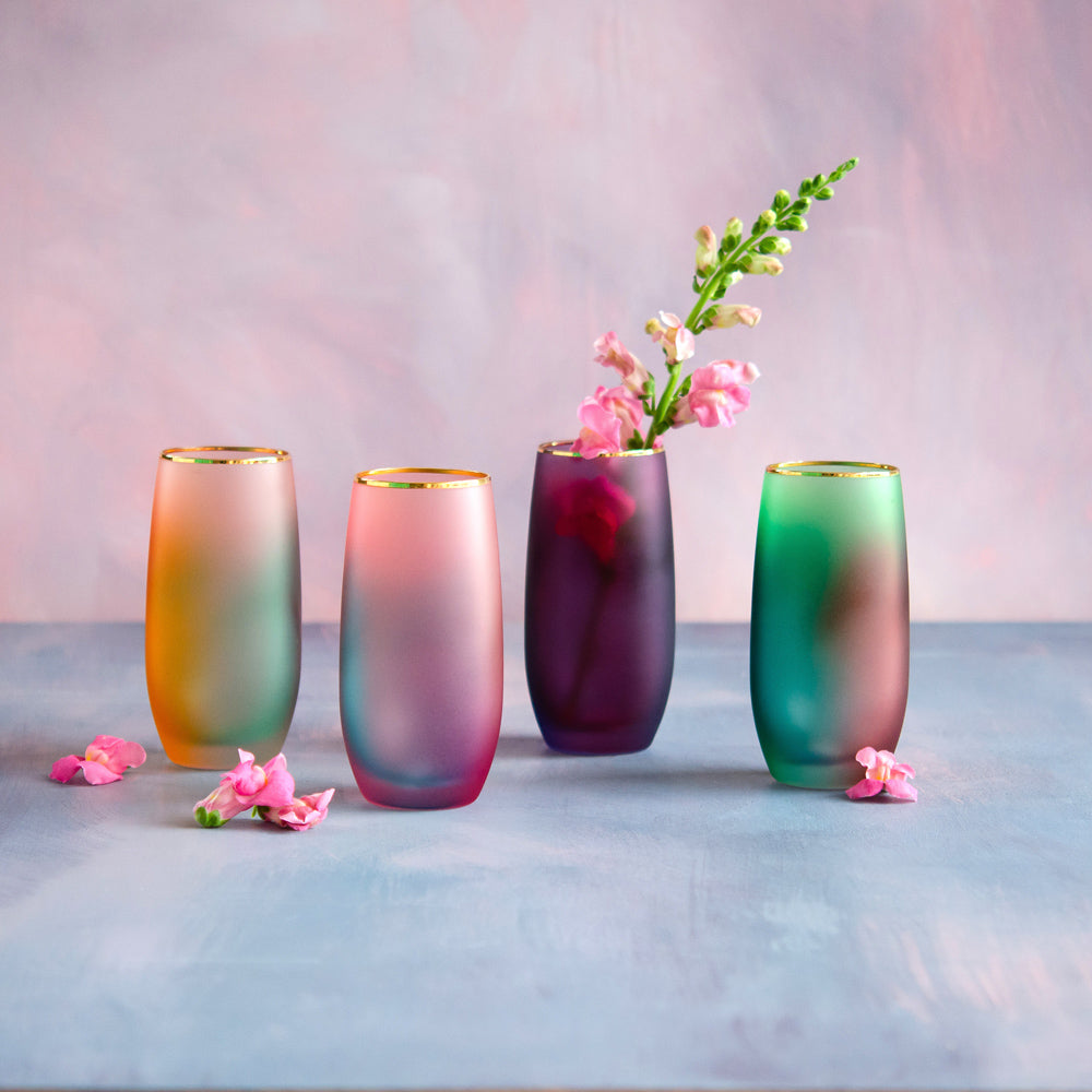 Colorful Frosted Glass Tumbler