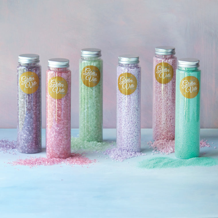 Pastel Glitter Crystals in Container