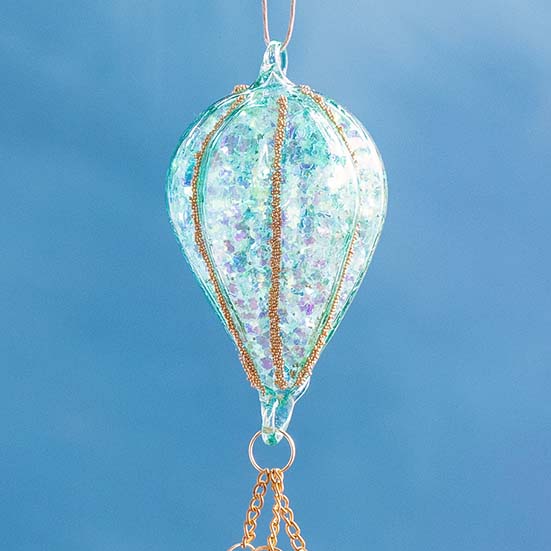 Small Rainbow Hot Air Balloon Ornament