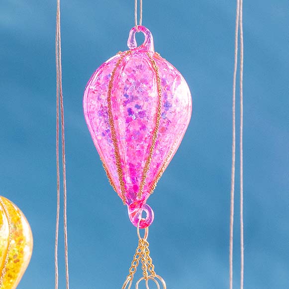 Small Rainbow Hot Air Balloon Ornament