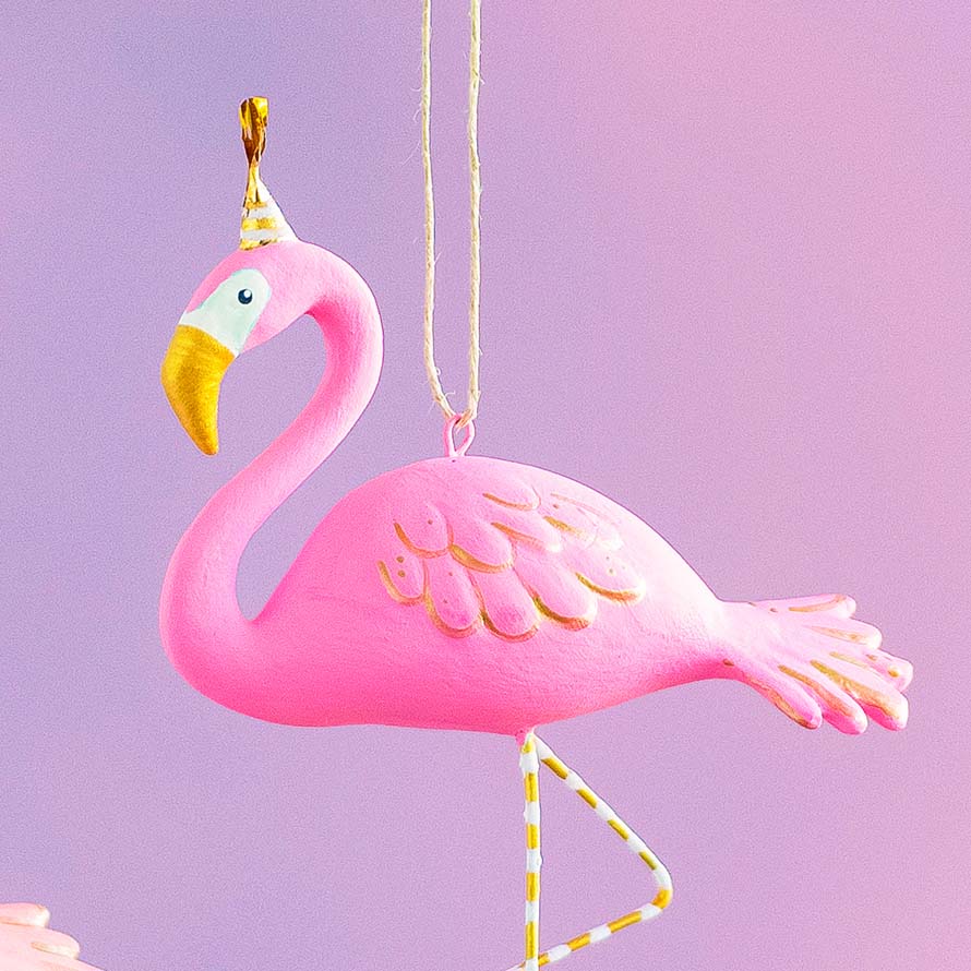 Party Flamingo Ornament
