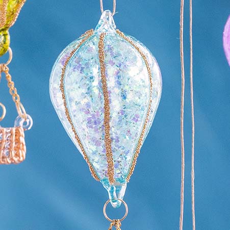 Small Rainbow Hot Air Balloon Ornament