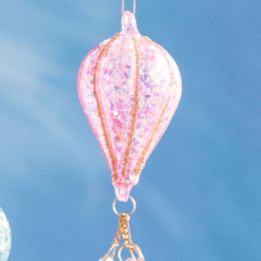 Small Rainbow Hot Air Balloon Ornament