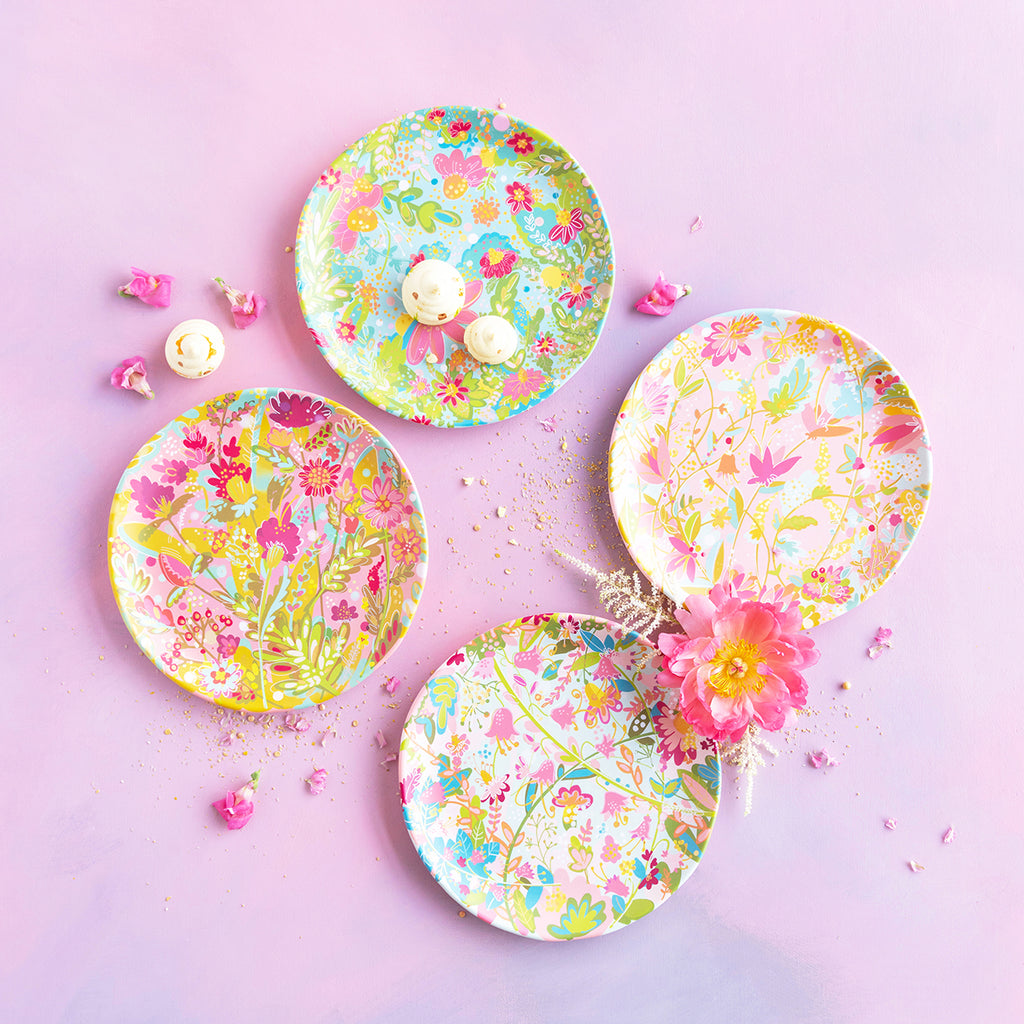 Beesy's Garden Plate, Set of 4