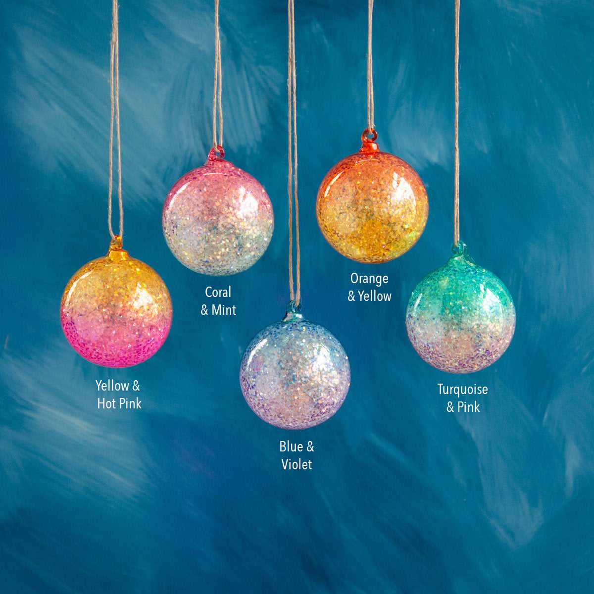 Iridescent Glitter Ball Ornament - Glitterville Studios