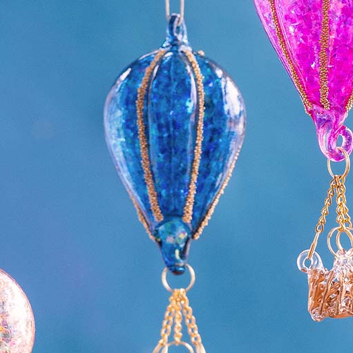 Small Rainbow Hot Air Balloon Ornament