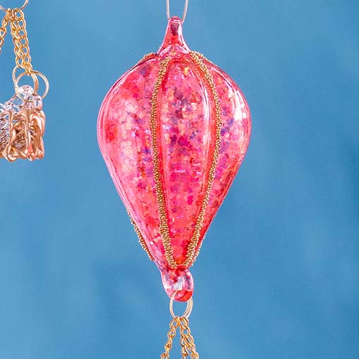 Small Rainbow Hot Air Balloon Ornament