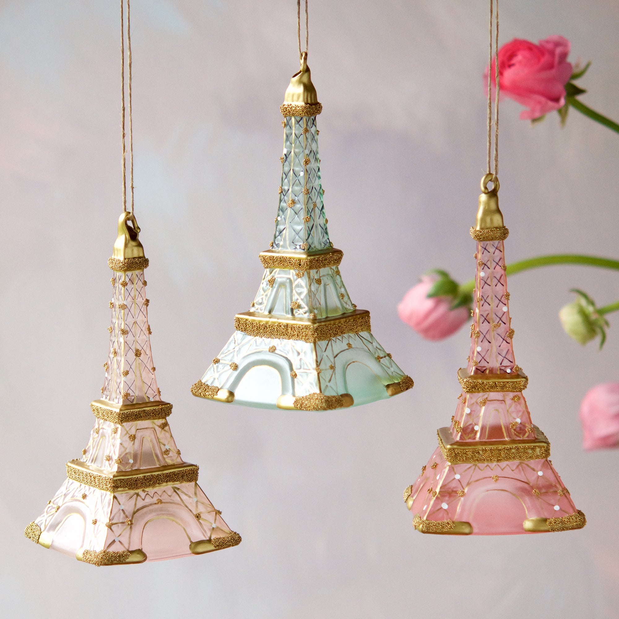 Crusted Eiffel Tower Ornament - Glitterville Studios