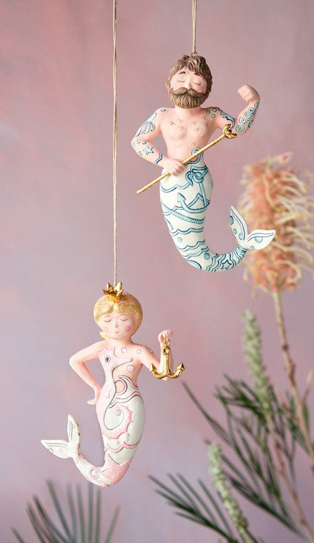 Mermaid & Merman Ornament