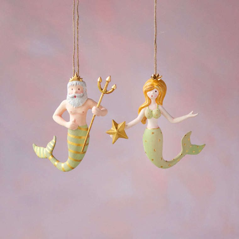 Mermaid & Neptune Ornament