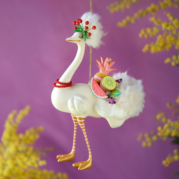 Lulu the Ostrich Ornament