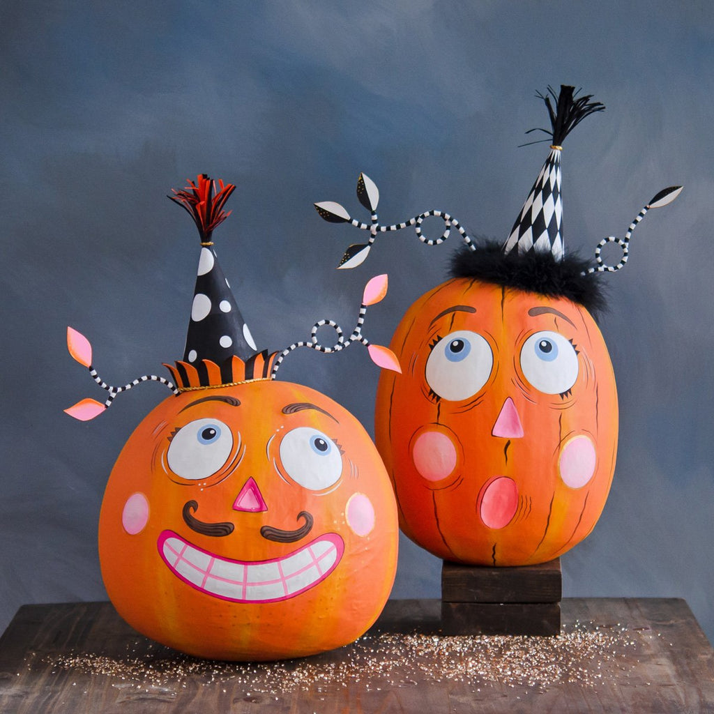 Mustachio & Surprise Party Pumpkins - Glitterville Studios