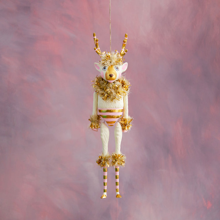 Gold & Blush La Renne the Reindeer Hanging Figure