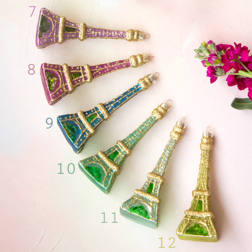Rainbow Eiffel Tower Ornament 7-12