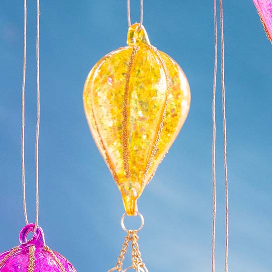 Small Rainbow Hot Air Balloon Ornament
